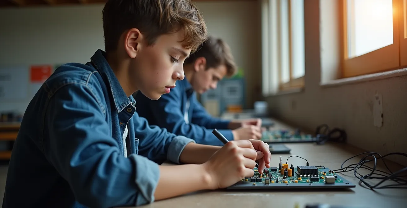 Apprenti en formation dans un centre de formation professionnelle au Québec
