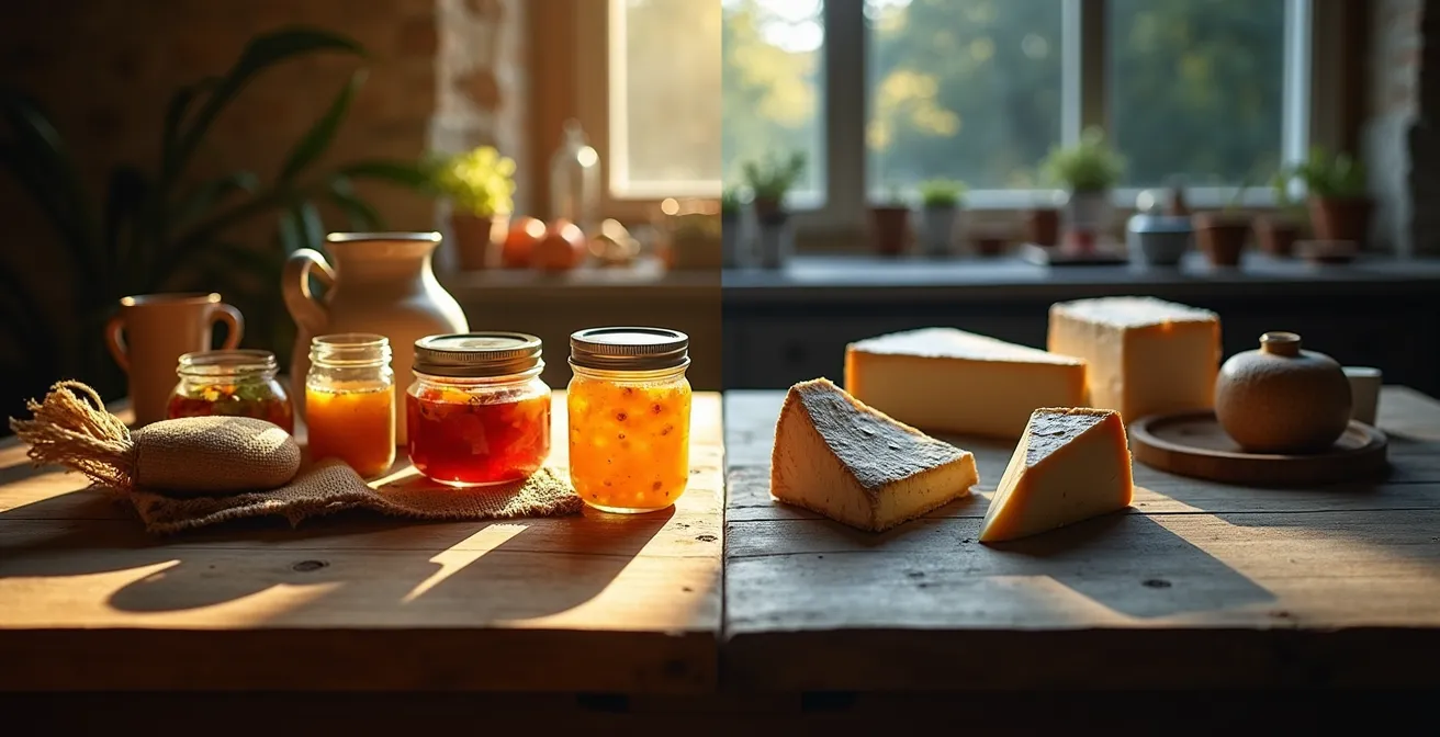 Contraste visuel entre un vrai produit artisanal et un produit industriel déguisé