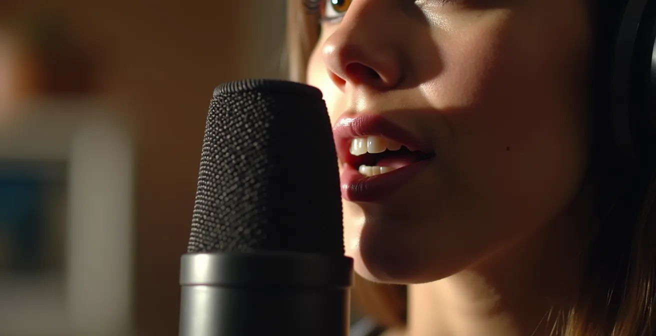 Professionnel pratiquant son français oral avec concentration dans un espace de travail